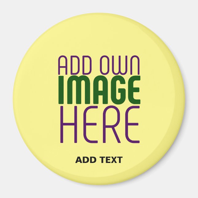 MODERN EDITABLE PASTEL YELLOW IMAGE TEXT TEMPLATE MAGNET (Front)