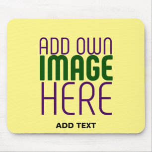 MODERN EDITABLE PASTEL YELLOW IMAGE TEXT TEMPLATE MOUSE MAT