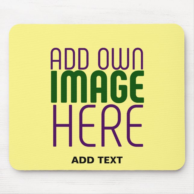 MODERN EDITABLE PASTEL YELLOW IMAGE TEXT TEMPLATE MOUSE MAT (Front)
