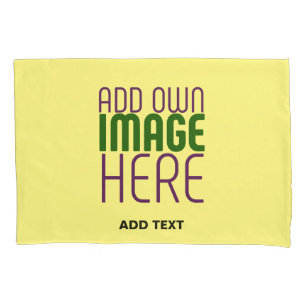 MODERN EDITABLE PASTEL YELLOW IMAGE TEXT TEMPLATE PILLOWCASE
