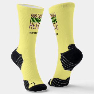 MODERN EDITABLE PASTEL YELLOW IMAGE TEXT TEMPLATE SOCKS