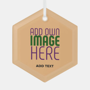 MODERN EDITABLE PEACH ORANGE IMAGE TEXT TEMPLATE GLASS TREE DECORATION