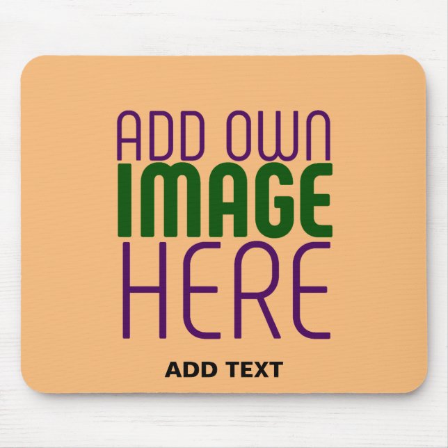 MODERN EDITABLE PEACH ORANGE IMAGE TEXT TEMPLATE MOUSE MAT (Front)