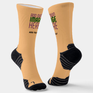 MODERN EDITABLE PEACH ORANGE IMAGE TEXT TEMPLATE SOCKS