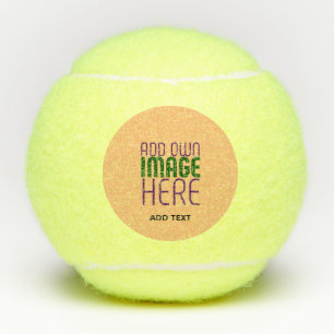 MODERN EDITABLE PEACH ORANGE IMAGE TEXT TEMPLATE TENNIS BALLS