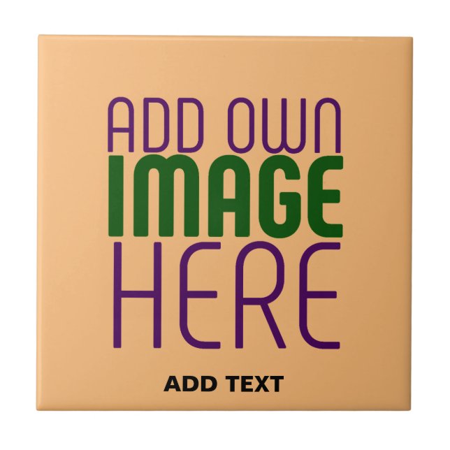 MODERN EDITABLE PEACH ORANGE IMAGE TEXT TEMPLATE TILE (Front)
