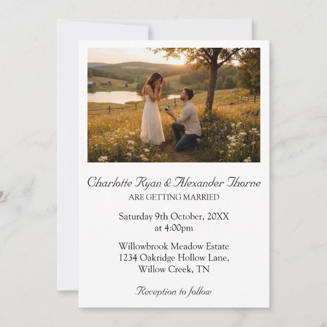 Modern Editable Photo Wedding Invitation (Front)
