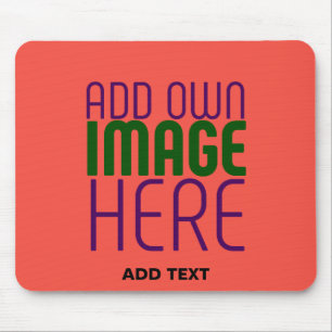 MODERN EDITABLE RED ORANGE IMAGE TEXT TEMPLATE MOUSE MAT