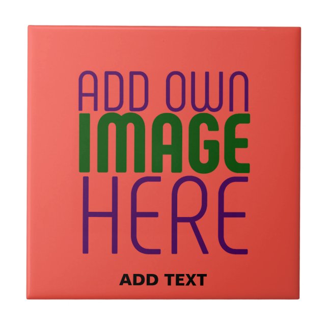  MODERN EDITABLE RED ORANGE IMAGE TEXT TEMPLATE TILE (Front)