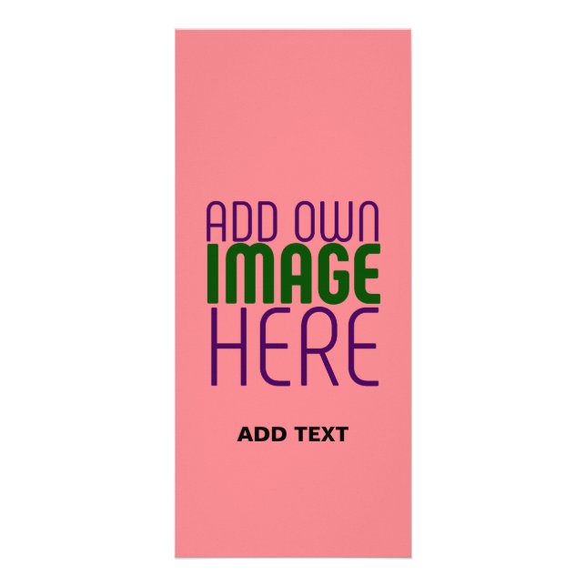 MODERN EDITABLE SALMON PINK IMAGE TEXT TEMPLATE RACK CARD (Front)