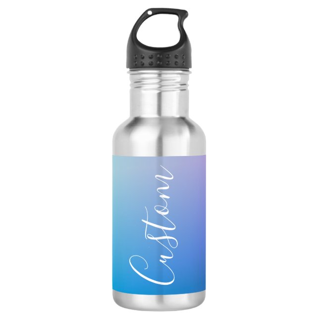 Modern Editable Script Writing | Colourful Ombre 710 Ml Water Bottle (Front)
