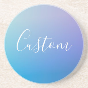 Modern Editable Script Writing Colourful Ombre Coaster