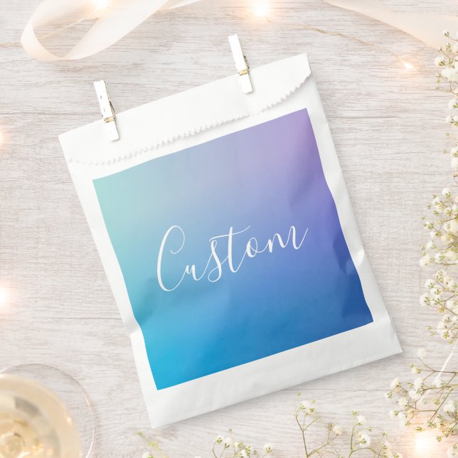 Modern Editable Script Writing | Colourful Ombre Favour Bags (Clipped)