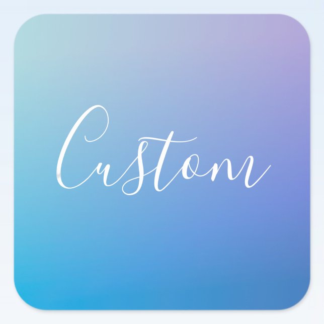 Modern Editable Script Writing | Colourful Ombre Square Sticker (Creator Uploaded)
