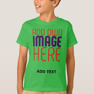 MODERN EDITABLE SHAMROCK GREEN IMAGE TEXT TEMPLATE T-Shirt