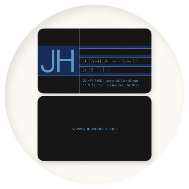 Modern Editable Shapes & Colours | Blue and Black Business Card (Creator Uploaded)