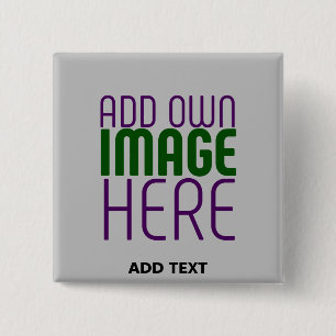 MODERN EDITABLE SIMPLE ASH IMAGE TEXT TEMPLATE 15 CM SQUARE BADGE