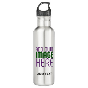 MODERN EDITABLE SIMPLE ASH IMAGE TEXT TEMPLATE 710 ML WATER BOTTLE