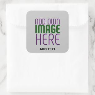 MODERN EDITABLE SIMPLE ASH IMAGE TEXT TEMPLATE BAG SQUARE STICKER