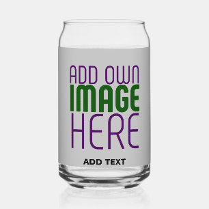 MODERN EDITABLE SIMPLE ASH IMAGE TEXT TEMPLATE CAN GLASS