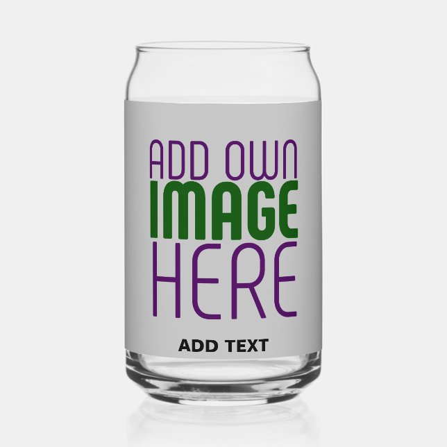 MODERN EDITABLE SIMPLE ASH IMAGE TEXT TEMPLATE CAN GLASS (Front)