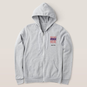 MODERN EDITABLE SIMPLE ASH IMAGE TEXT TEMPLATE HOODIE