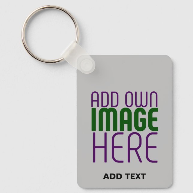 MODERN EDITABLE SIMPLE ASH IMAGE TEXT TEMPLATE KEY RING (Front)