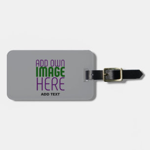 MODERN EDITABLE SIMPLE ASH IMAGE TEXT TEMPLATE LUGGAGE TAG