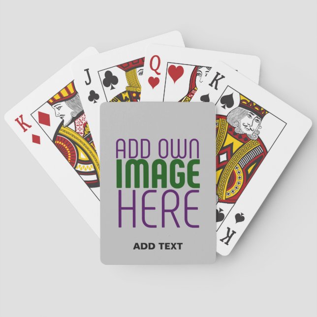 MODERN EDITABLE SIMPLE ASH IMAGE TEXT TEMPLATE PLAYING CARDS (Back)
