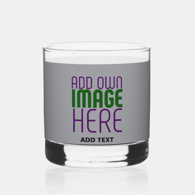 MODERN EDITABLE SIMPLE ASH IMAGE TEXT TEMPLATE WHISKEY GLASS (Front)