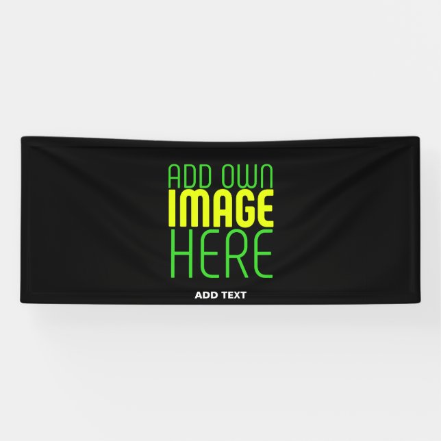 MODERN EDITABLE SIMPLE BLACK IMAGE TEXT TEMPLATE BANNER (Horizontal)