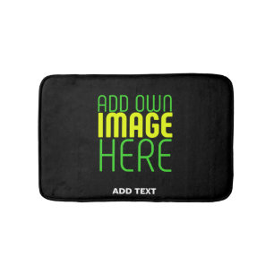 MODERN EDITABLE SIMPLE BLACK IMAGE TEXT TEMPLATE BATH MAT