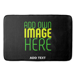 MODERN EDITABLE SIMPLE BLACK IMAGE TEXT TEMPLATE BATH MAT