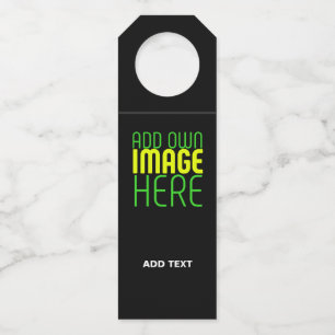 MODERN EDITABLE SIMPLE BLACK IMAGE TEXT TEMPLATE BOTTLE TAG