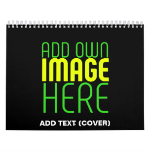 MODERN EDITABLE SIMPLE BLACK IMAGE TEXT TEMPLATE CALENDAR