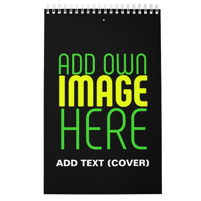 MODERN EDITABLE SIMPLE BLACK IMAGE TEXT TEMPLATE CALENDAR (Cover)