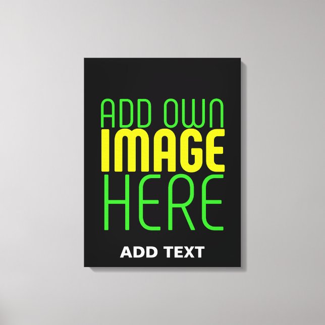 MODERN EDITABLE SIMPLE BLACK IMAGE TEXT TEMPLATE CANVAS PRINT (Front)