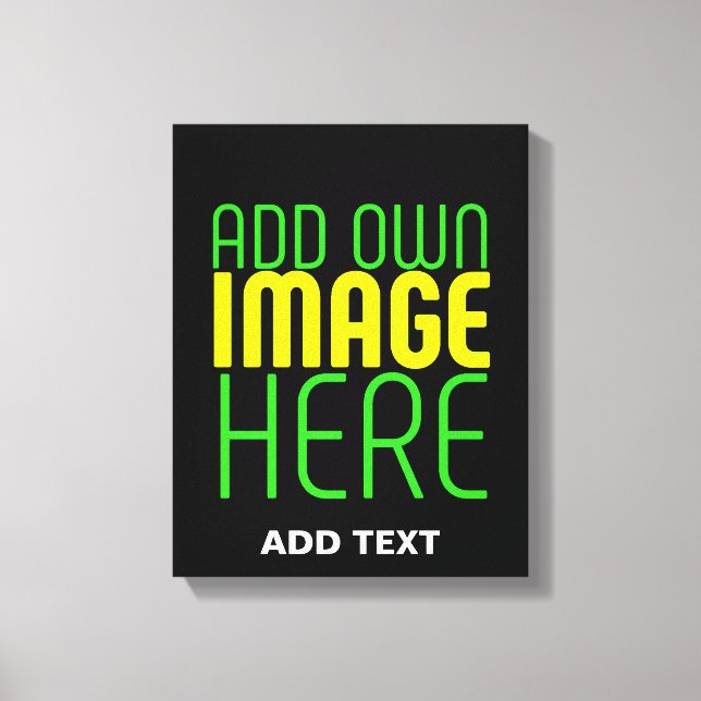 MODERN EDITABLE SIMPLE BLACK IMAGE TEXT TEMPLATE CANVAS PRINT (Front)