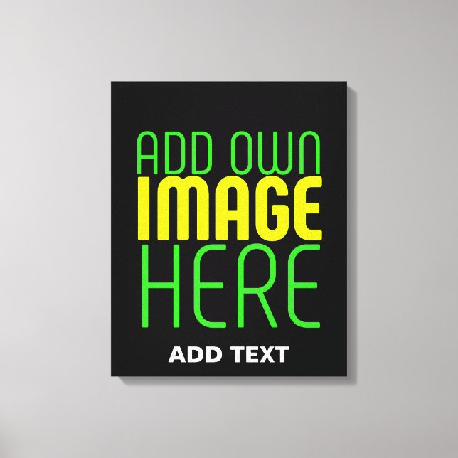 MODERN EDITABLE SIMPLE BLACK IMAGE TEXT TEMPLATE CANVAS PRINT (Front)