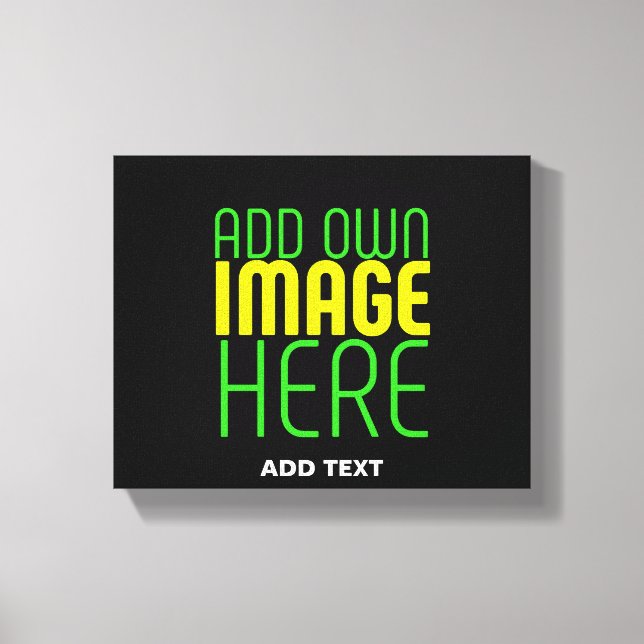 MODERN EDITABLE SIMPLE BLACK IMAGE TEXT TEMPLATE CANVAS PRINT (Front)