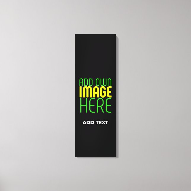 MODERN EDITABLE SIMPLE BLACK IMAGE TEXT TEMPLATE CANVAS PRINT (Front)