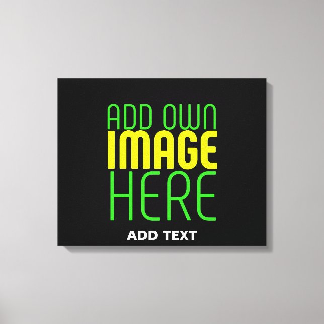 MODERN EDITABLE SIMPLE BLACK IMAGE TEXT TEMPLATE CANVAS PRINT (Front)