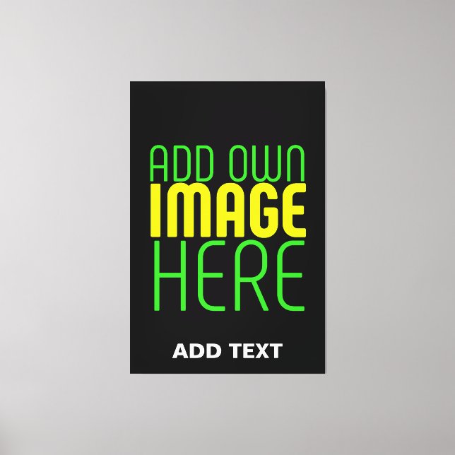 MODERN EDITABLE SIMPLE BLACK IMAGE TEXT TEMPLATE CANVAS PRINT (Front)