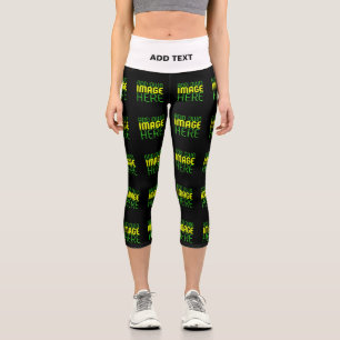 MODERN EDITABLE SIMPLE BLACK IMAGE TEXT TEMPLATE CAPRI LEGGINGS