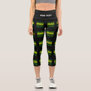 MODERN EDITABLE SIMPLE BLACK IMAGE TEXT TEMPLATE CAPRI LEGGINGS