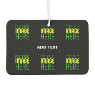 MODERN EDITABLE SIMPLE BLACK IMAGE TEXT TEMPLATE CAR AIR FRESHENER