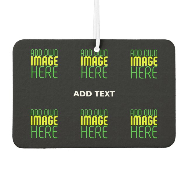 MODERN EDITABLE SIMPLE BLACK IMAGE TEXT TEMPLATE CAR AIR FRESHENER (Front)