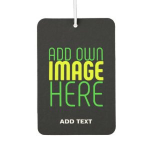 MODERN EDITABLE SIMPLE BLACK IMAGE TEXT TEMPLATE CAR AIR FRESHENER