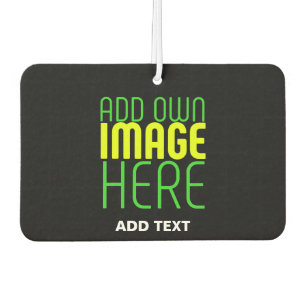 MODERN EDITABLE SIMPLE BLACK IMAGE TEXT TEMPLATE CAR AIR FRESHENER