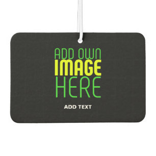 MODERN EDITABLE SIMPLE BLACK IMAGE TEXT TEMPLATE CAR AIR FRESHENER